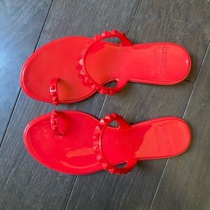 Red Carmen Sol Maria flat jelly sandals size 8